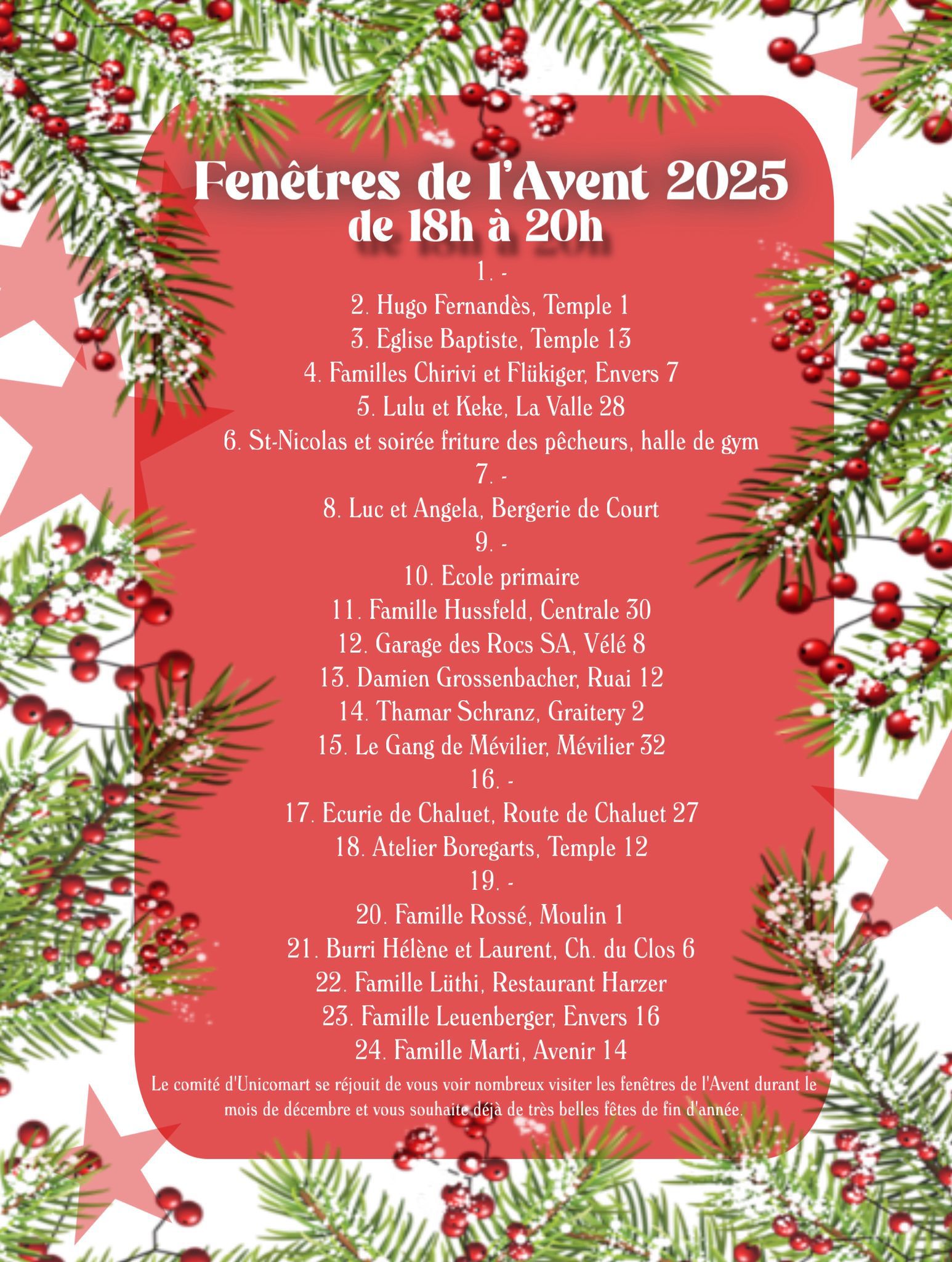 Fenêtres de l’Avent 2025