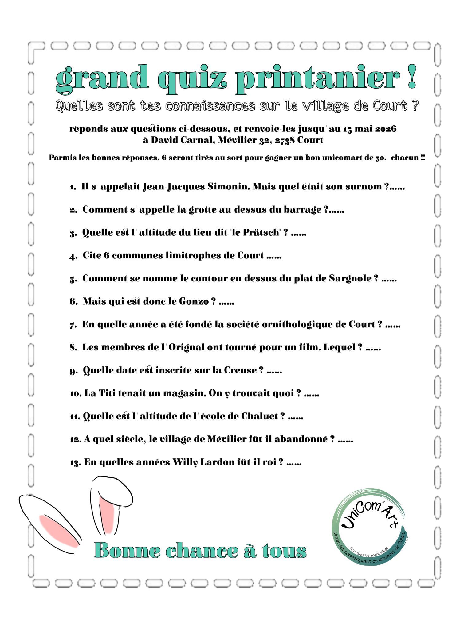 Grand quiz printanier